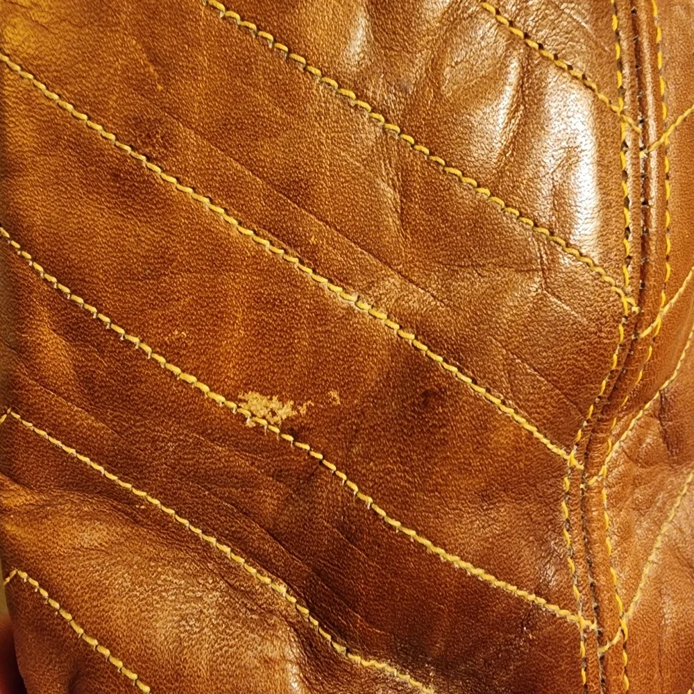 Frye Brown Knee High Leather Heeled Boots 7B - Picture 10 of 10